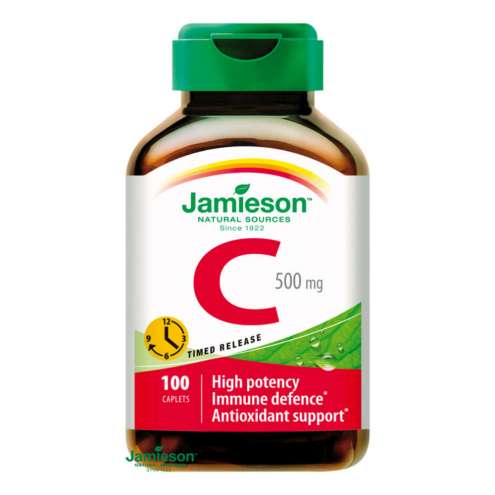JAMIESON Vitamín C - Витамин C 500 мг с постепенным высвобождением, 100 таблеток